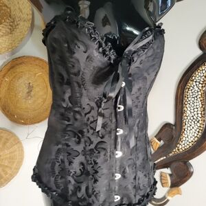 Black satin corset
